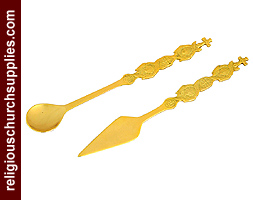Embosses Communion Spoon and Spear