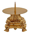 Solid Brass Squared Candlestick with Nail