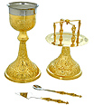 Cross Carved Chalice Set
