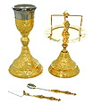 Ornate Chalice and Paten Set