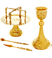 Gold Plated Ecclesiastical Chalice Set 