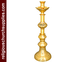 Altar Candlestick-Altar Candle in Brass