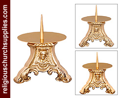 Brass Candlestick Holy Family with Spitz