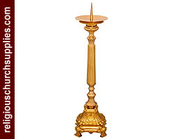 Brass Candlestick with Nail