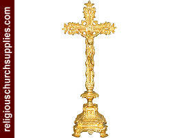 Solid Brass Standing Crucifix