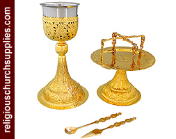 Russian Carved Chalice Set