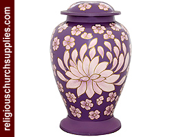 Brass Hand Painted Flower Urns