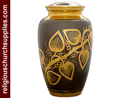 Brass Black Steel and Hand Engraved Urns