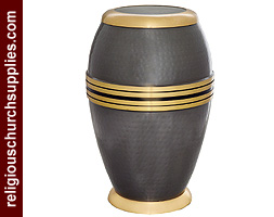 Brass Hammered and Black Nickel Urn