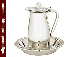 Stainless Steel Pitcher and Plate