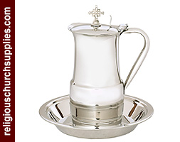 Stainless Steel Pitcher and Plate