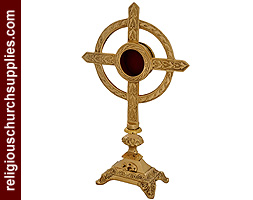 Brass Celtic Embossed Reliquary with Holy Sheep