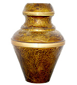 Solid Brass Embossed Enameled Urns